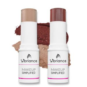 Vibriance Blush and Highlighter Bundle – Cream Blush Stick and Highlighter Stick – All-in-One for Cheeks, Lips, Eyes, Mature Skin – Makeup Simplified(Makeup Stick Bundle)